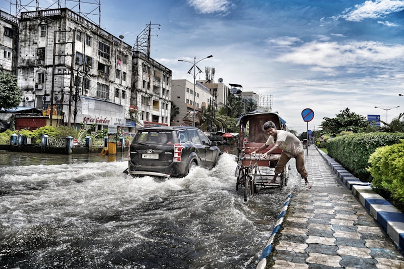 Urban waterlogging during monsoon — flooded streets
